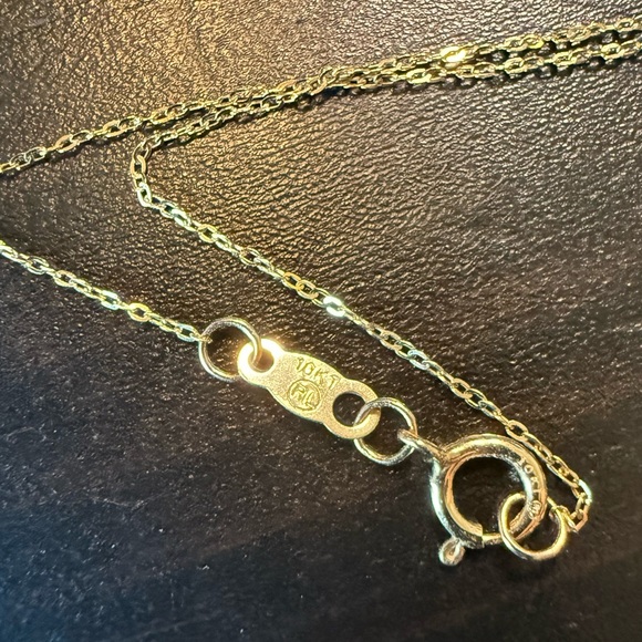 10K Gold Mini Horseshoe Diamond Chip Necklace - Picture 5 of 6